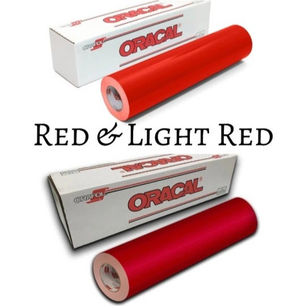 2 Pack 12"x 1 Yard Oracal 651 RED & LIGHT RED Cricut Hobby Craft Vinyl Decal